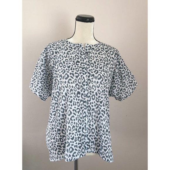 Emerson Fry India collection grey leopard button down shirt - Picture 4 of 6